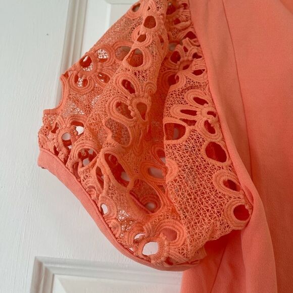 Coral knit sleeves top Shirt Blouse - Picture 11 of 13